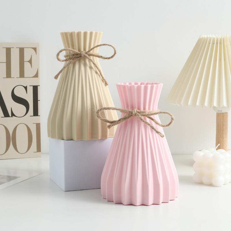 2PCs Striped Tabletop Vase (SA2510-100) Apricot