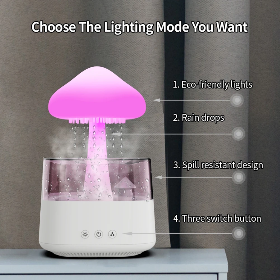 Cloud Rain Humidifier With 7 Colors Light-SA2411-62 Apricot