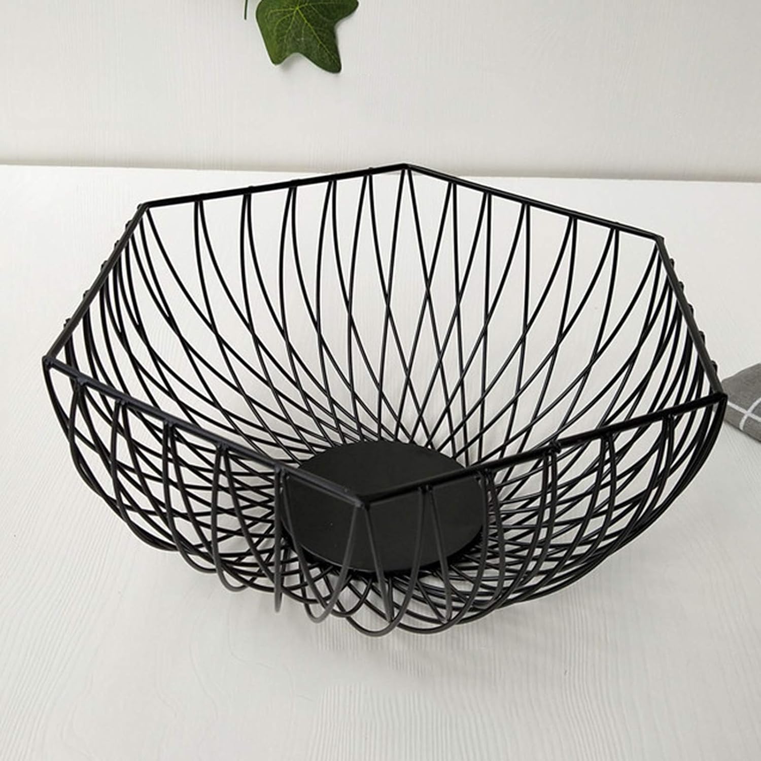 Hexagonal Iron Fruit Basket-(5330) Black  Apricot   