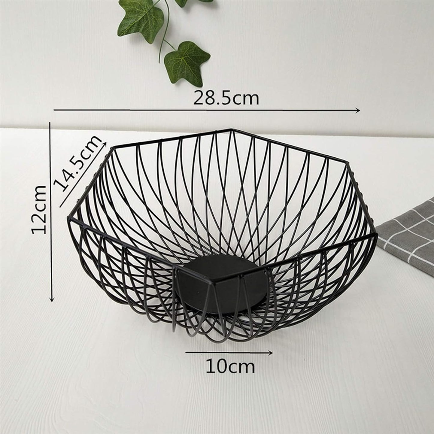 Hexagonal Iron Fruit Basket-(5330) Black  Apricot   