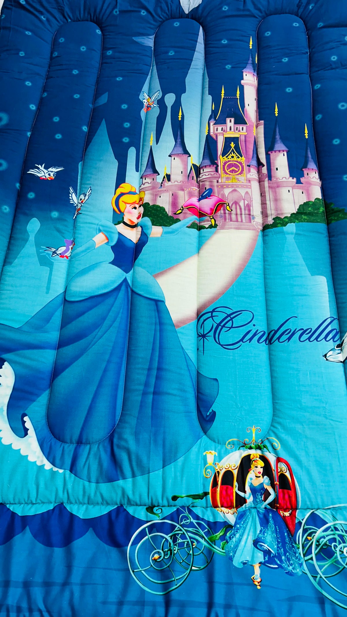 5 PCs Digital Single Razai Set- Disneyland Comforters Apricot