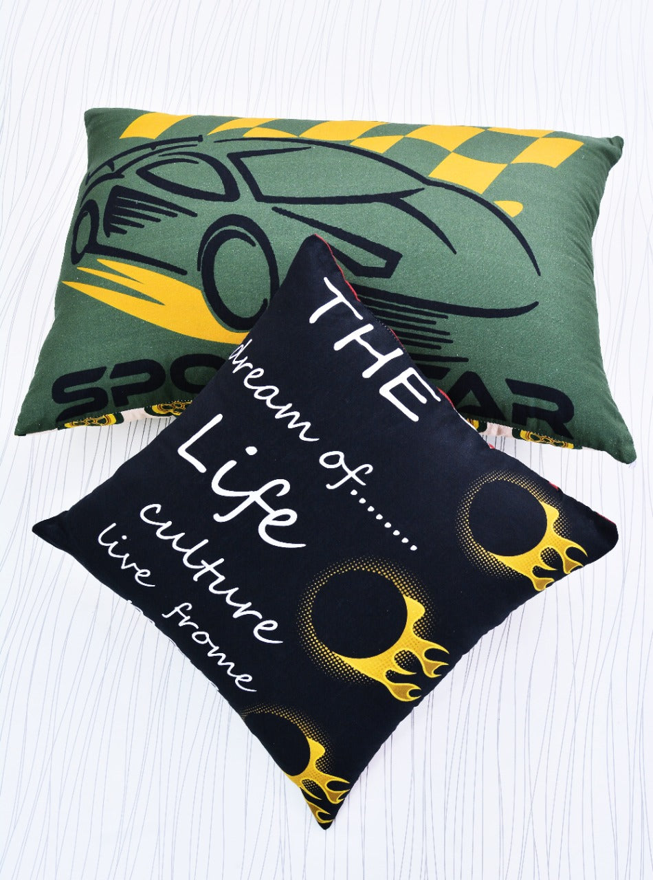 2Pcs Digital Printed Single Bed Sheet- Jeep single bed sheet Apricot