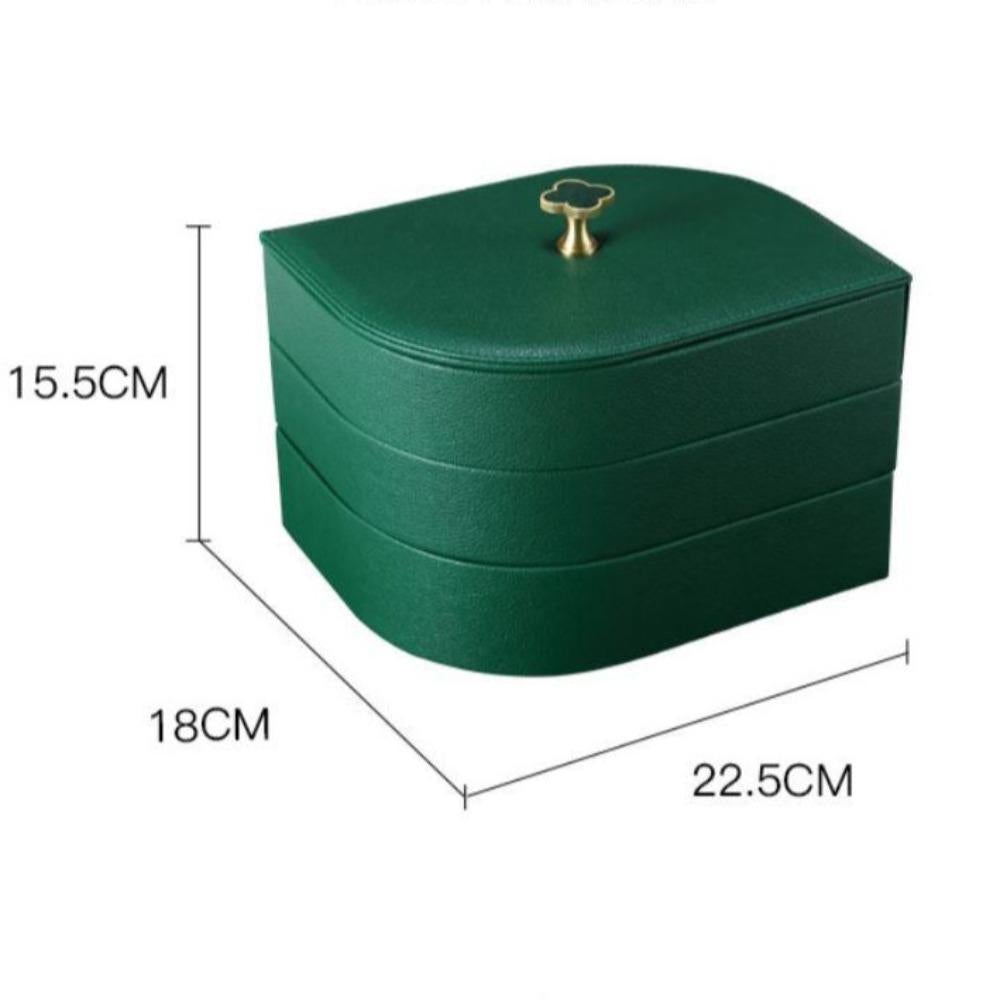 Jewelry Box Leaf-Green jewelry box Apricot   