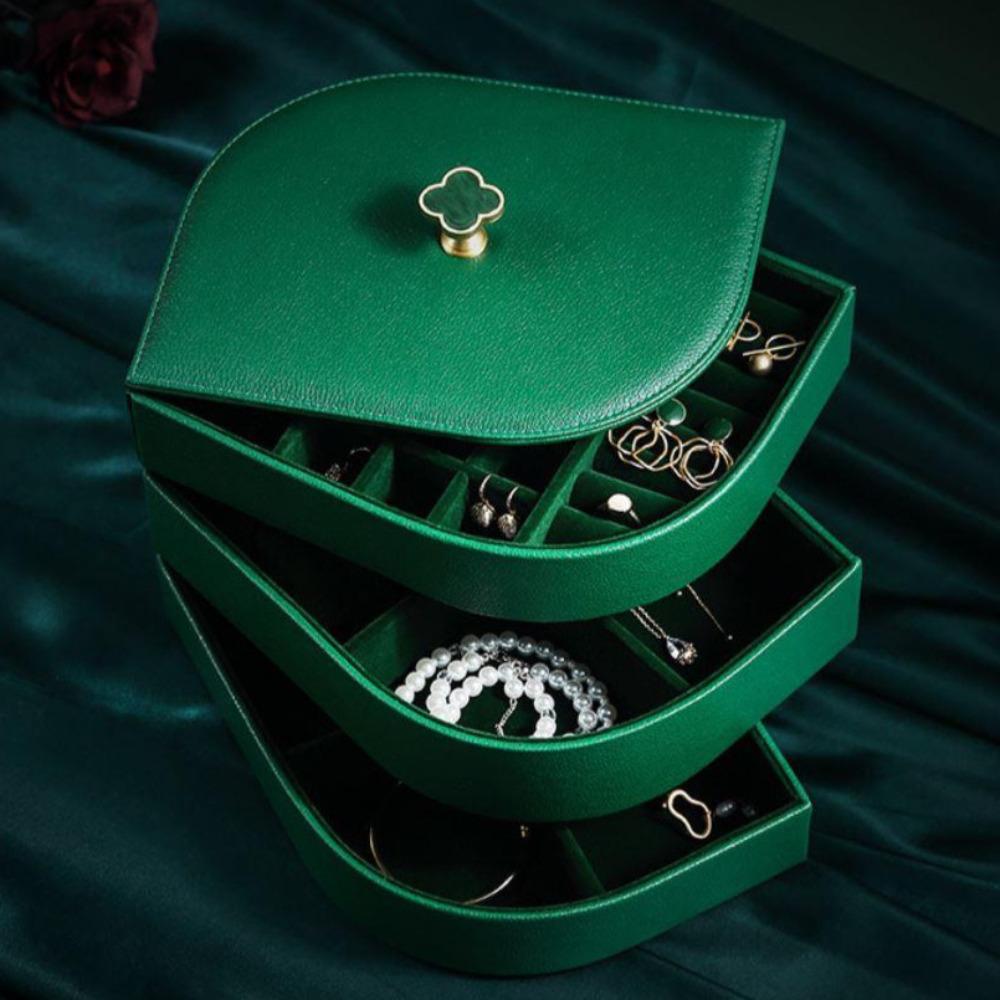 Jewelry Box Leaf Watch box Apricot Green