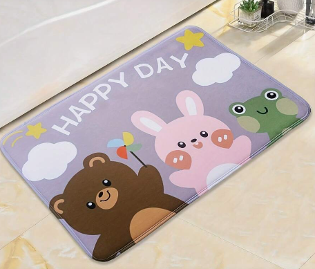 Kids Anti-Slip Door Mat (314)5408-Happy Day Door Mats Apricot   