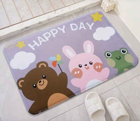 Kids Anti-Slip Door Mat (314)5408-Happy Day Door Mats Apricot   