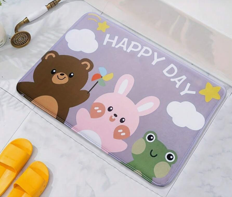 Kids Anti-Slip Door Mat (314)5408-Happy Day Door Mats Apricot   