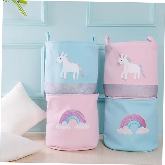 Kids Collapsible Laundry Basket Unicorn 5402  Apricot   