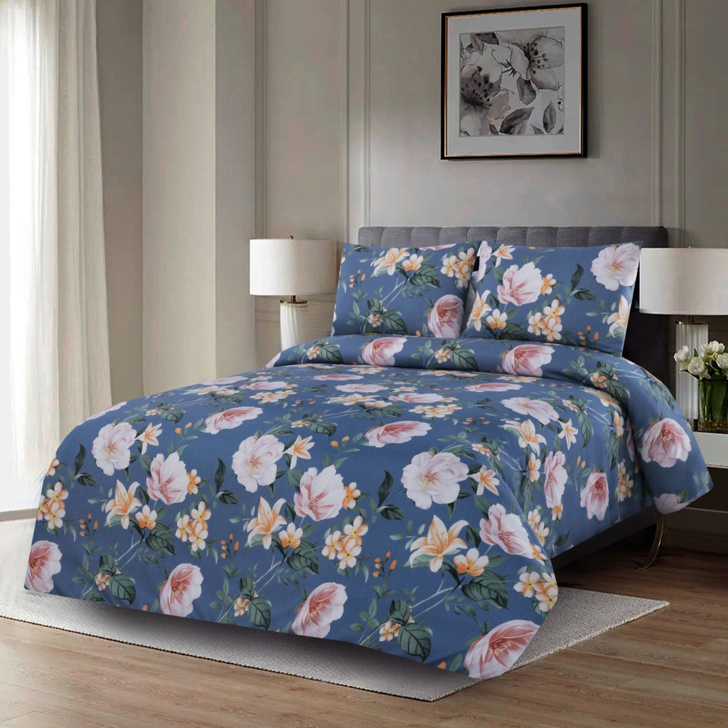 3 PCs Double Bed Sheet(5379) -Magnolia