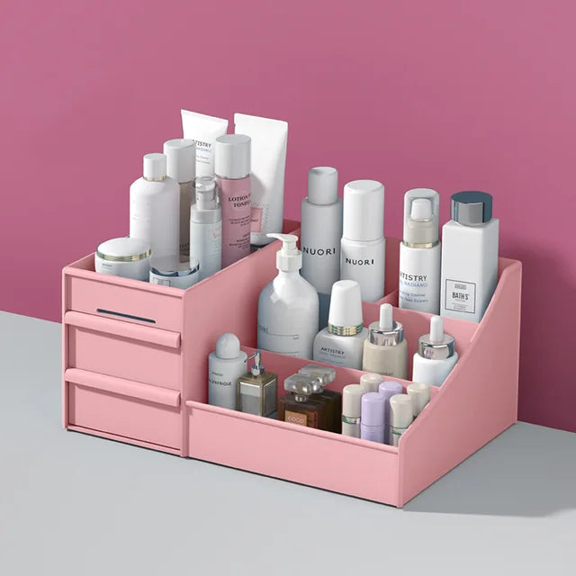 Makeup Organizer with Drawers- Pink(5012) Cosmetic Organizer Apricot   