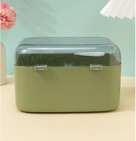 Makeup and Eye Shadow Box with Lid-(5344)Green Cosmetic Organizer Apricot   