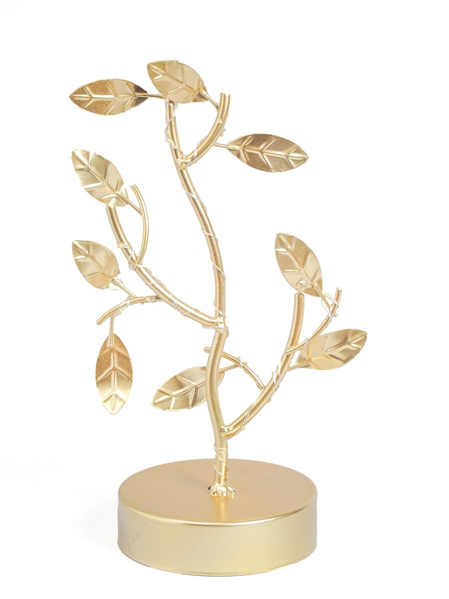 Metal Nordic Golden LED Tree Leaf(SA2405-15) Tissue Box Apricot   