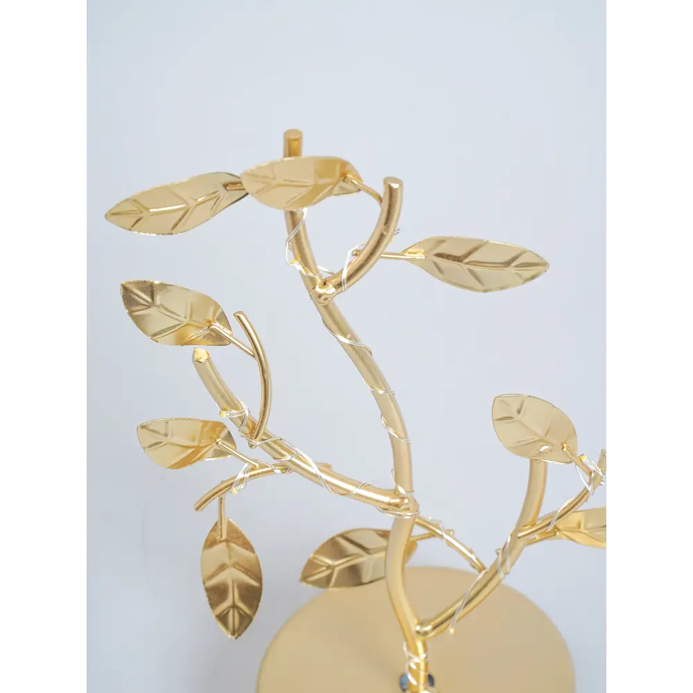 Metal Nordic Golden LED Tree Leaf(SA2405-15) Tissue Box Apricot   