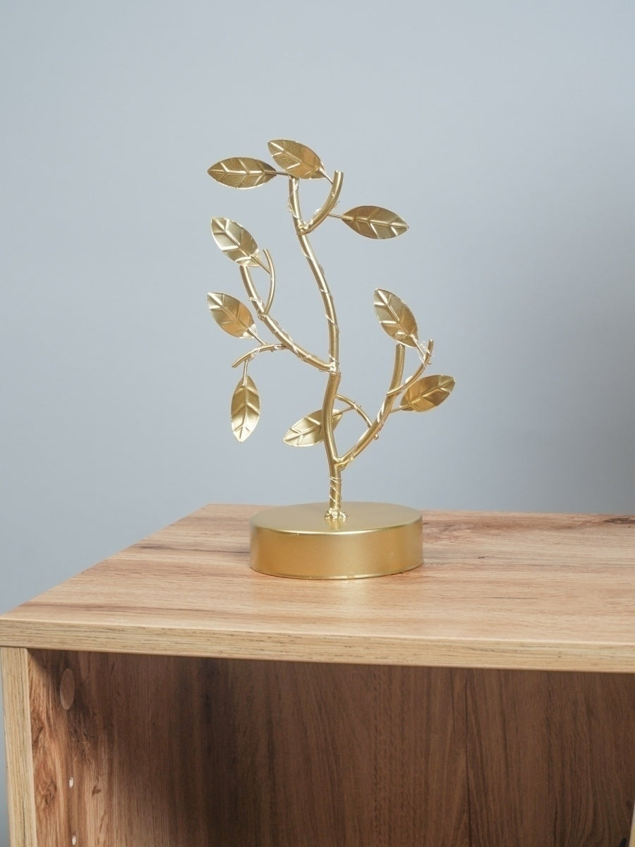 Metal Nordic Golden LED Tree Leaf(SA2405-15) Tissue Box Apricot   