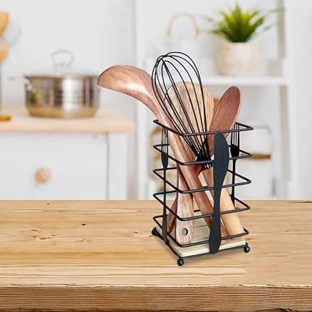 Metallic Essential Metal Spoon Holder-Square(SA2405-96)  Apricot   