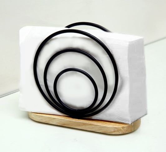 Metallic Napkins & Tissue Holder-(5656)Circle(SA2405-100) Tissue Box Apricot   