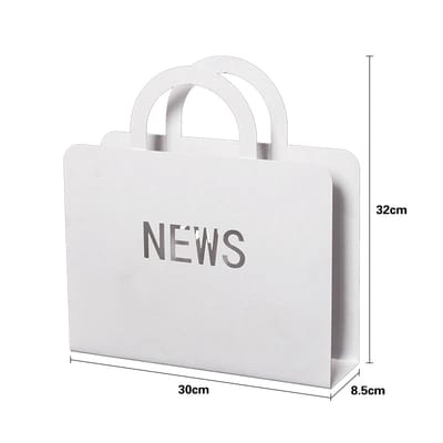 Metallic Newspaper Rack(SA2405-59)-White  Apricot   