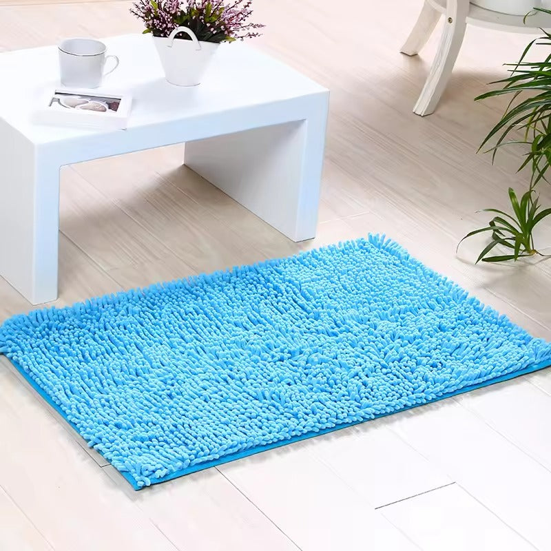 Microfiber anti Slip Bath Mat- Lake Blue Bath Mats Apricot   