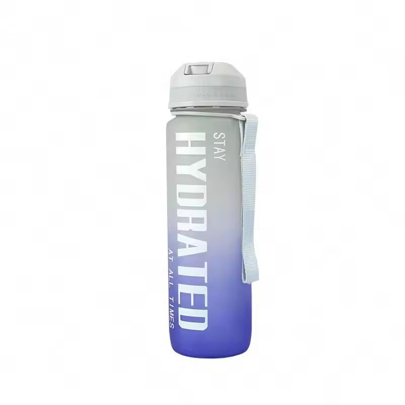 Motivational Water Bottle with Time Marker BPA Free5603-Purple  Apricot   