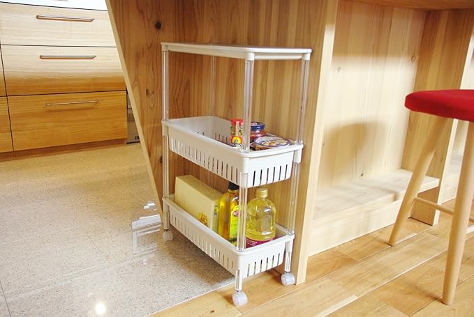 Multi-function Trolley Storage Organizer(SA2405-52) Storage Organizer Apricot   