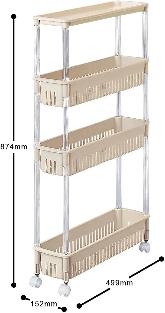 Multi-function Trolley Storage Organizer(SA2405-52) Storage Organizer Apricot   