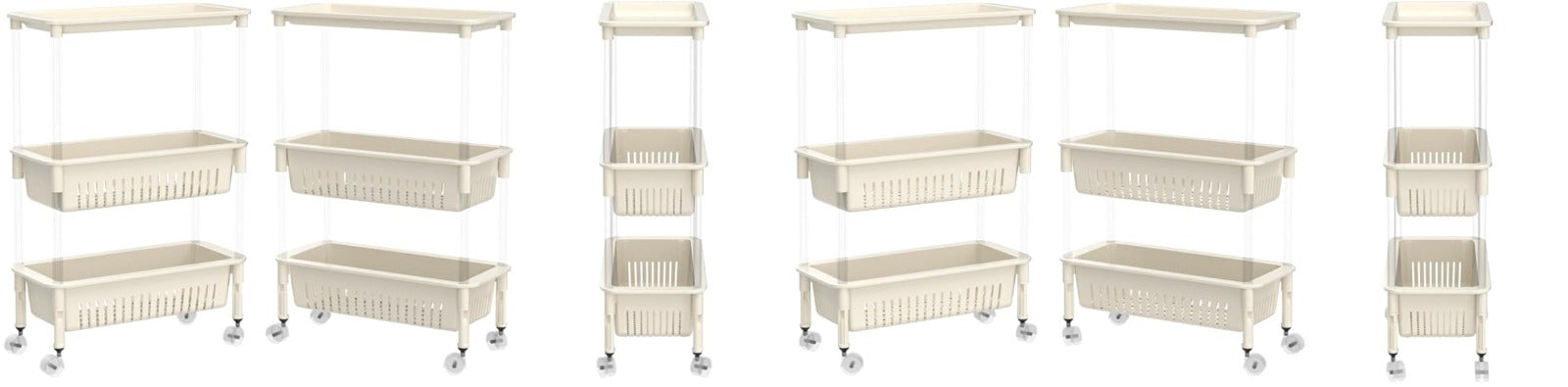 Multi-function Trolley Storage Organizer(SA2405-52) Storage Organizer Apricot   