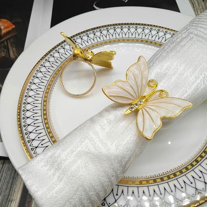 Napkin Holder Rings-Butterfly(Gold) Kitchen Apricot   