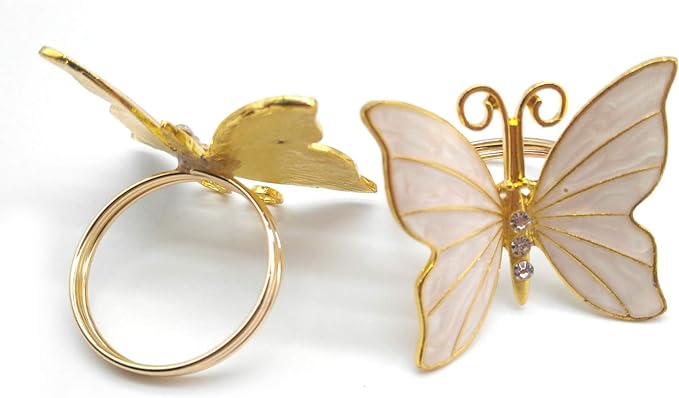 Napkin Holder Rings-Butterfly(Gold) Kitchen Apricot   