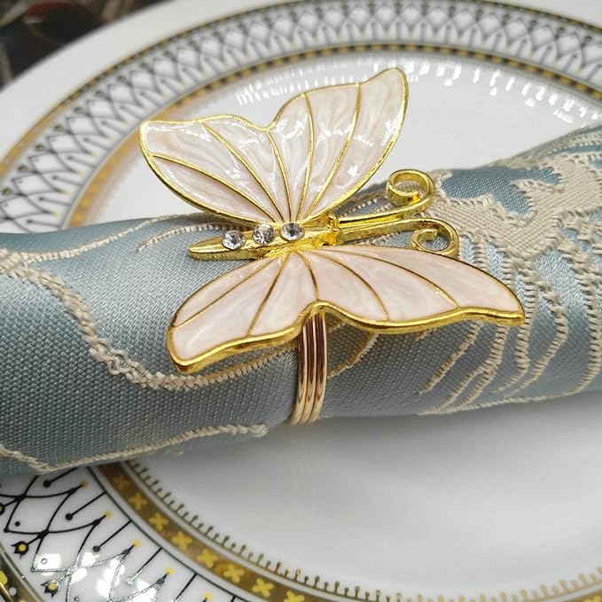 Napkin Holder Rings-Butterfly(Gold) Kitchen Apricot   