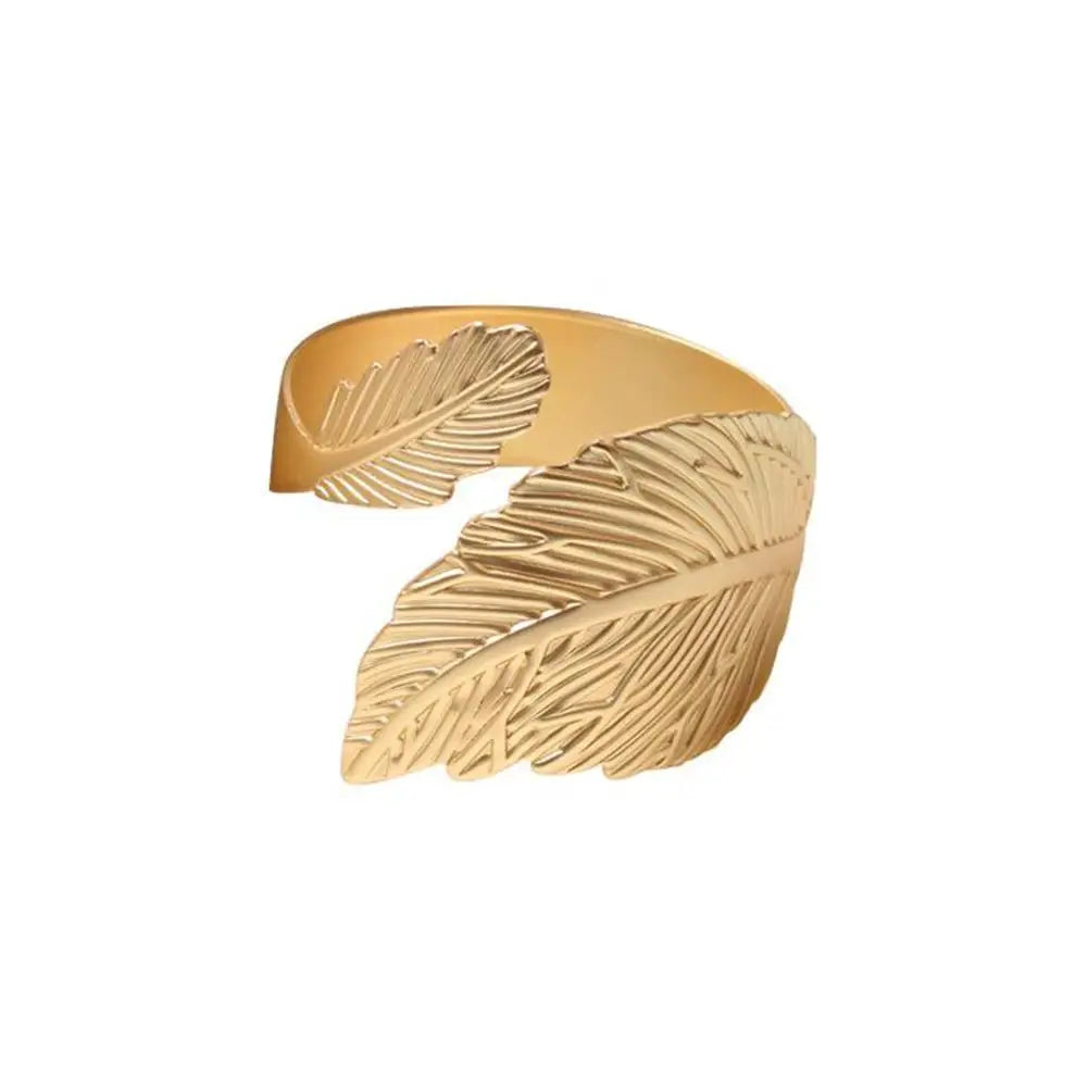 Napkin Holder Rings-Feather(Golden) Kitchen Apricot   