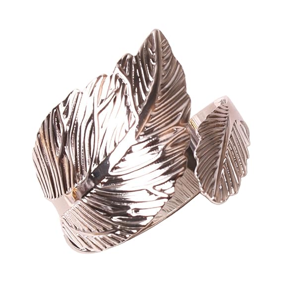 Napkin Holder Rings-Feather(Sliver) Kitchen Apricot   