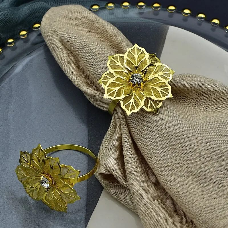 Napkin Holder Rings-Golden Flower Apricot