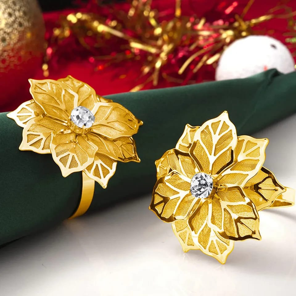 Napkin Holder Rings-Golden Flower Apricot