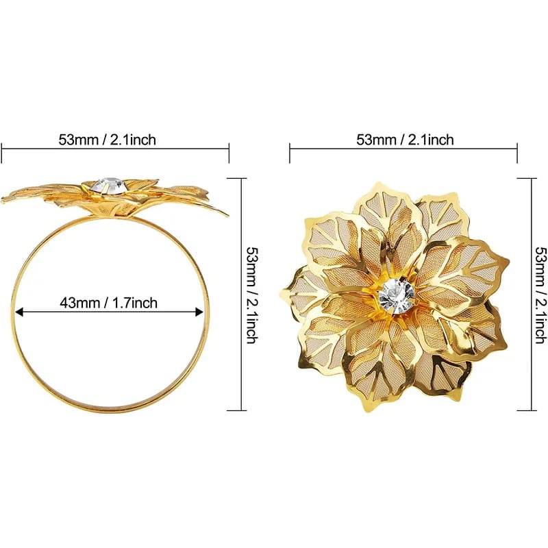 Napkin Holder Rings-Golden Flower Apricot