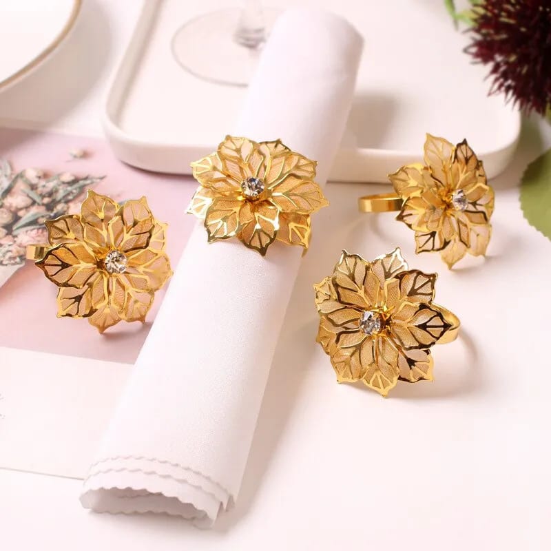 Napkin Holder Rings-Golden Flower Apricot