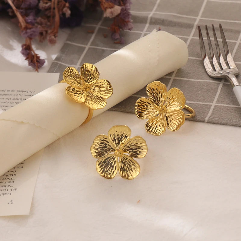 Napkin Holder Rings-Golden Jasmin Kitchen Apricot   