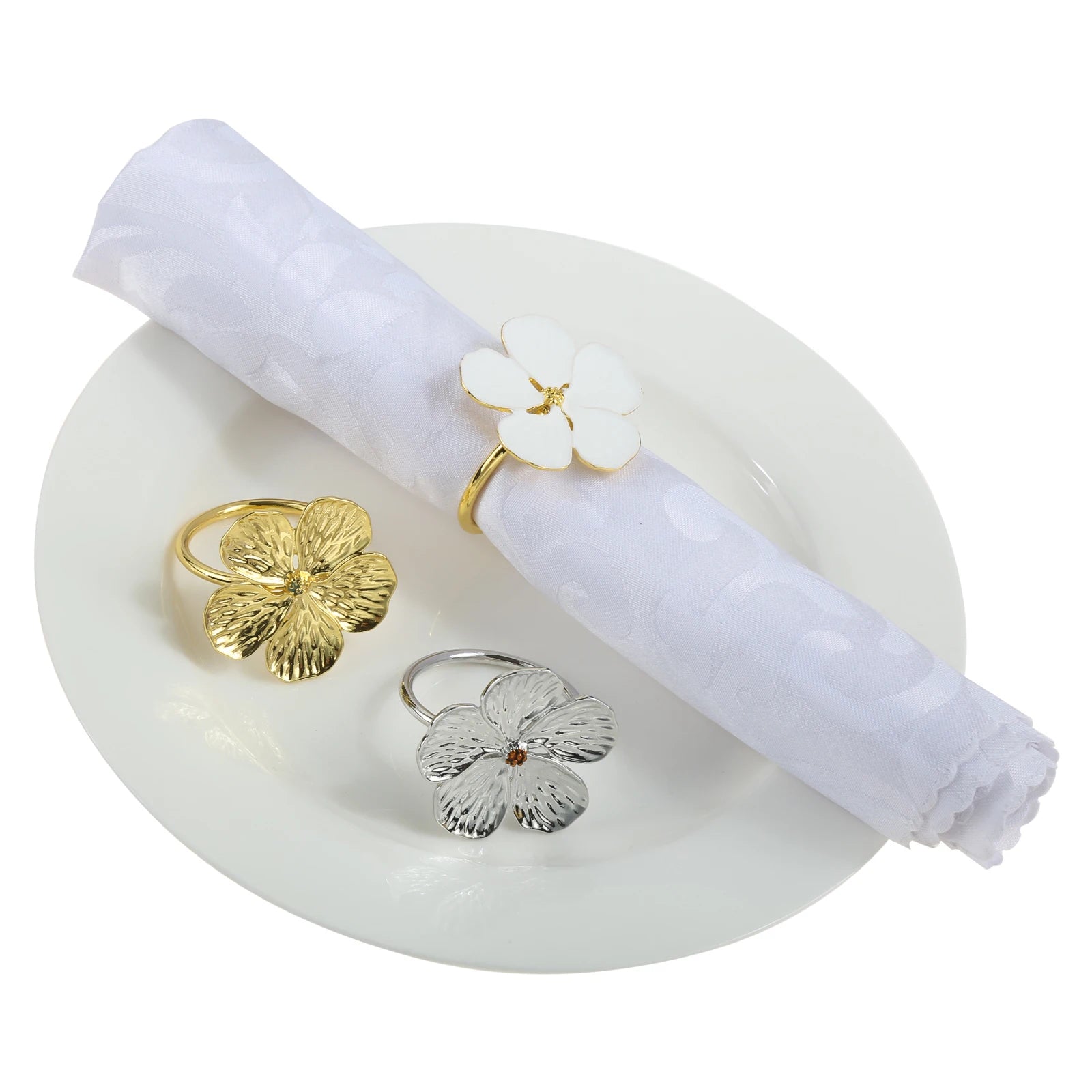 Napkin Holder Rings-Golden Jasmin Kitchen Apricot   