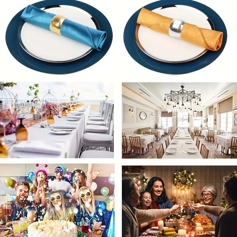 Napkin Holder Rings-Golden Rings Kitchen Apricot   