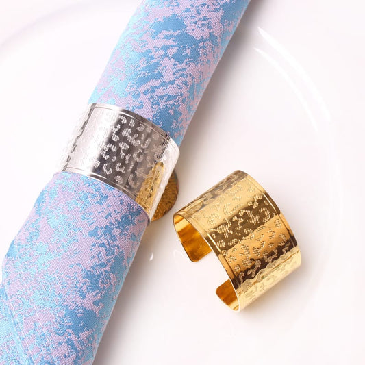 Napkin Holder Rings-Leopard Print(Sliver) Kitchen Apricot   