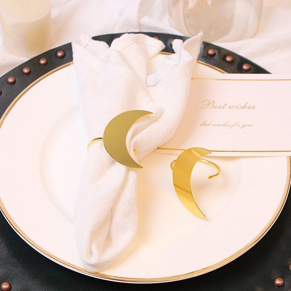 Napkin Holder Rings-Moon(Gold) Kitchen Apricot   