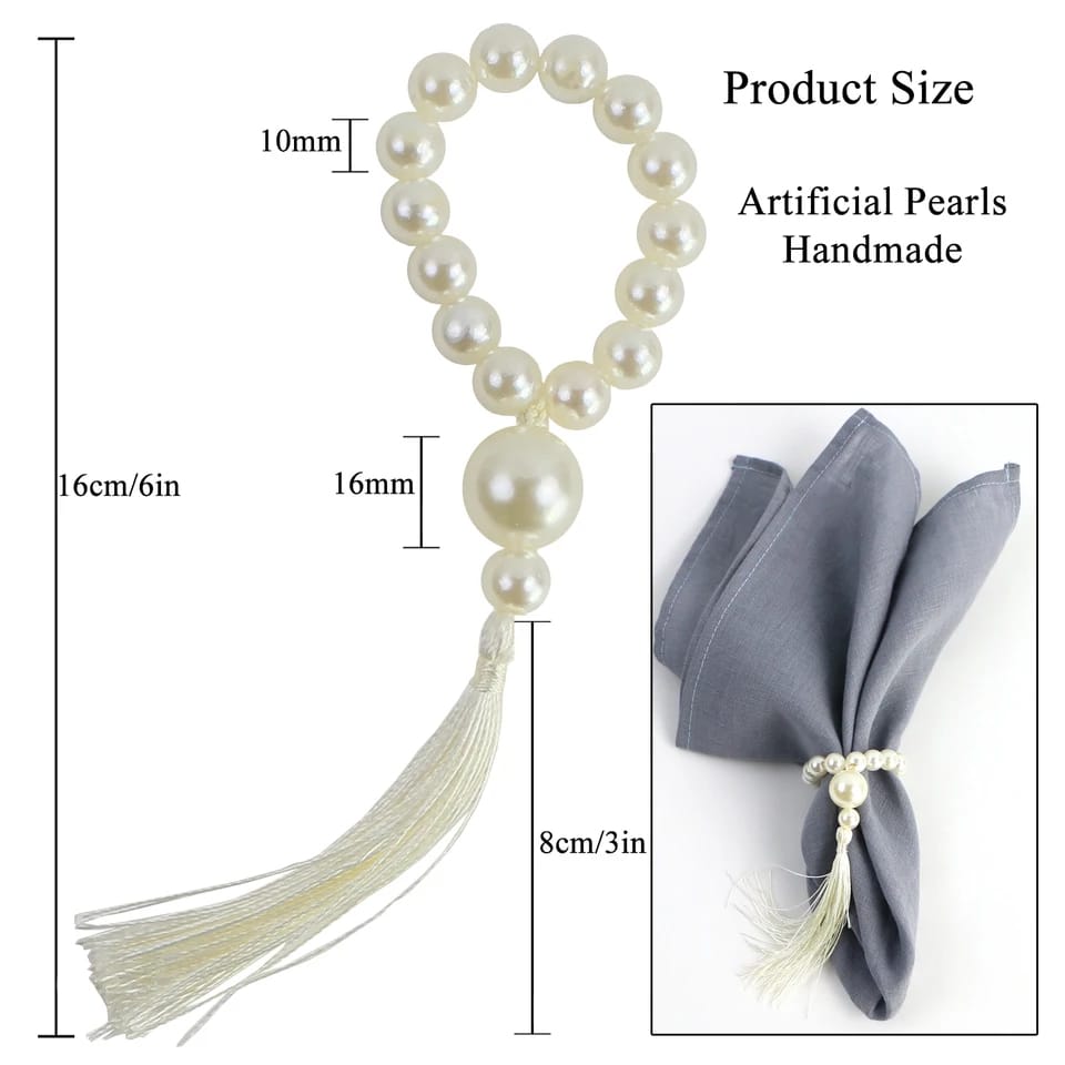 Napkin Holder Rings-Pearl Beads Apricot