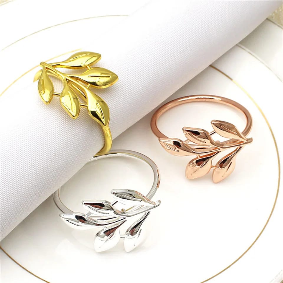 Napkin Holder Rings-Rowan Silver Apricot