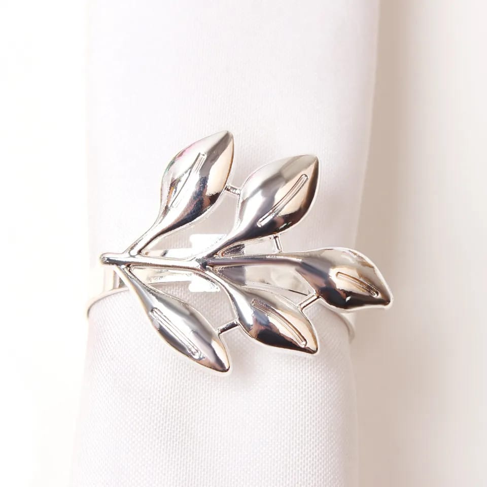 Napkin Holder Rings-Rowan Silver Apricot