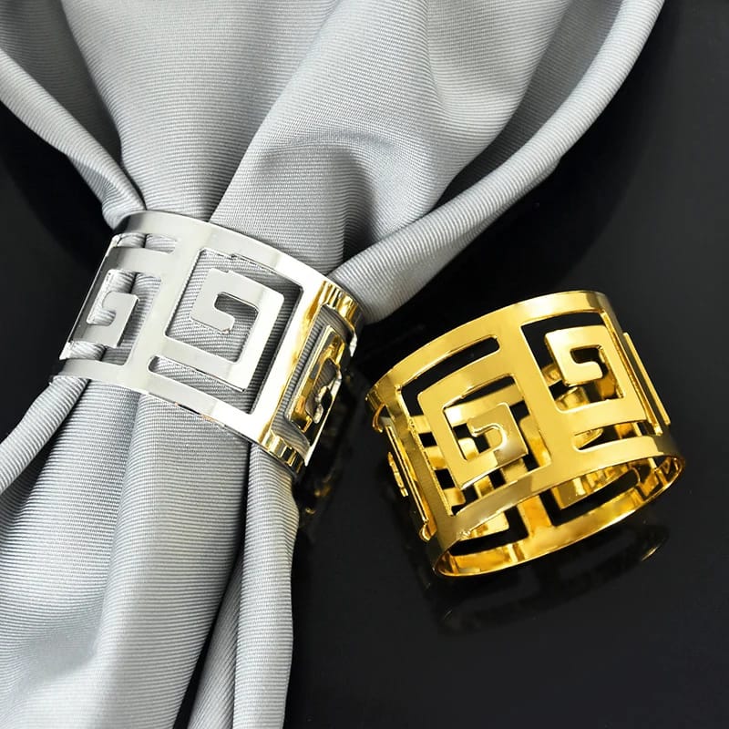 Napkin Holder Rings-Versace(Sliver) Kitchen Apricot   