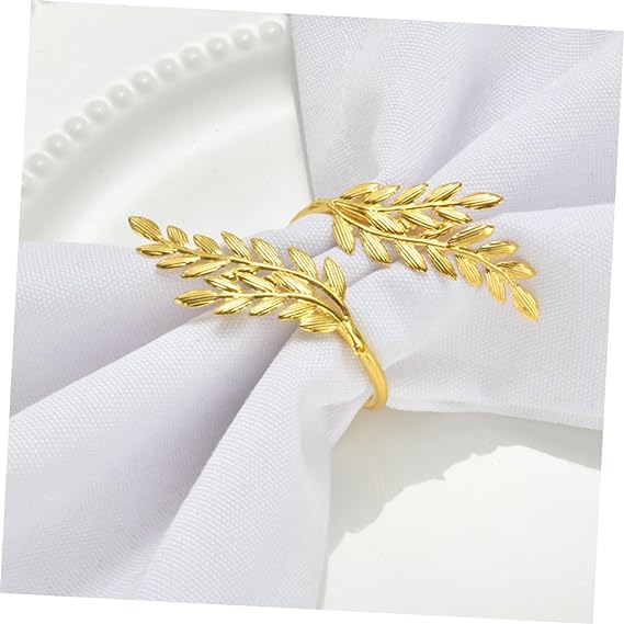 Napkin Holder Rings-Wheat leaves(Golden) Kitchen Apricot   