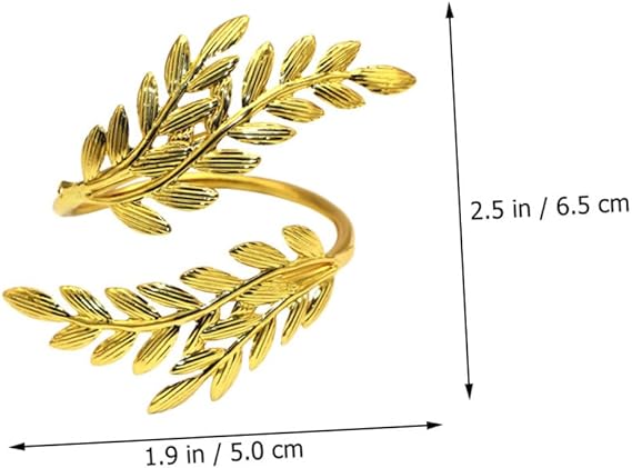 Napkin Holder Rings-Wheat leaves(Golden) Kitchen Apricot   