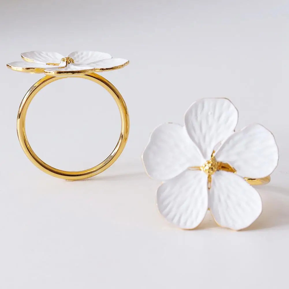 Napkin Holder Rings-White Jasmin Kitchen Apricot   