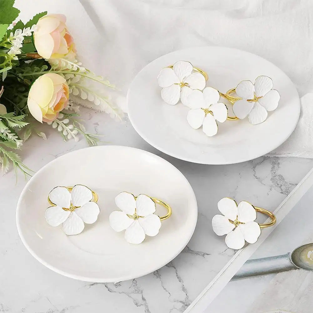 Napkin Holder Rings-White Jasmin Kitchen Apricot   