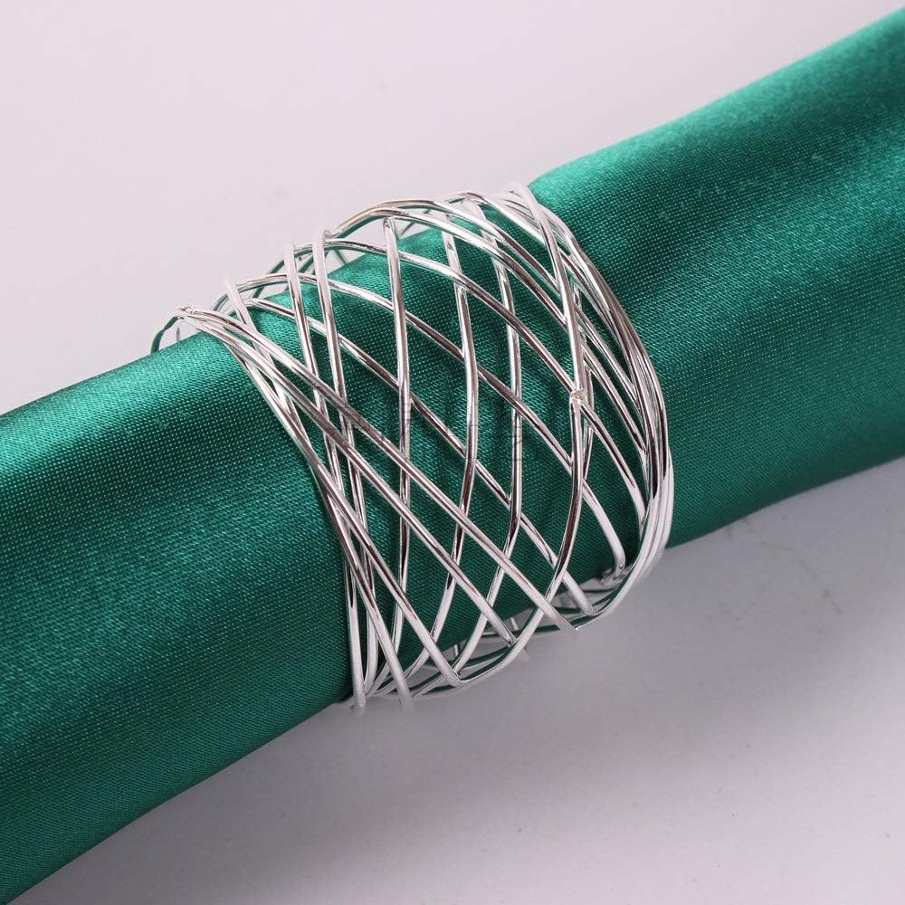 Napkin Holder Rings-Wire Mesh Silver Kitchen Apricot   