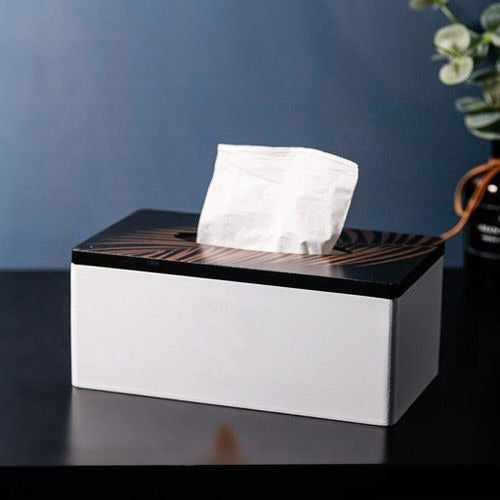 Nordic Style Wooden Tissue Box-14310Golden Leaf Tissue Box Apricot   